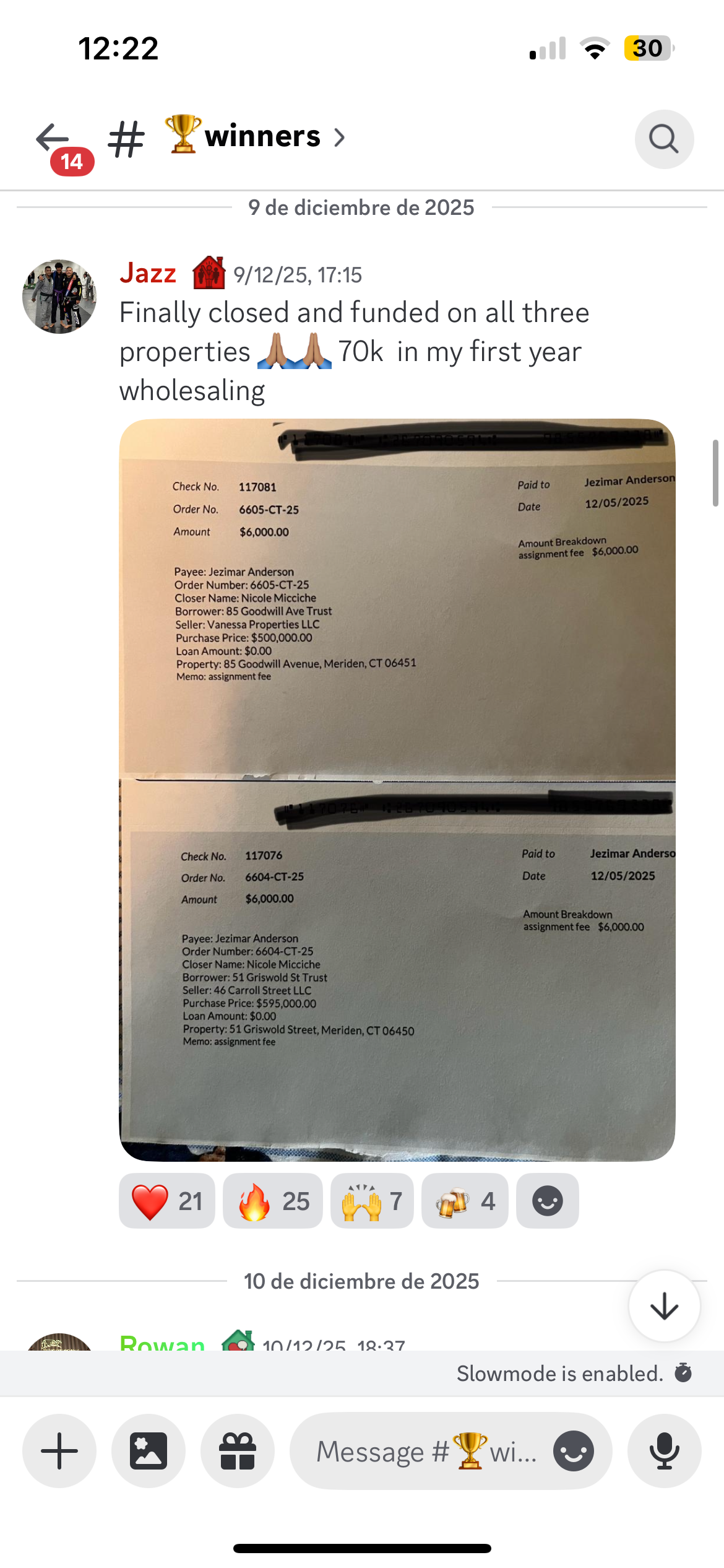 3 propiedades cerradas, $70k primer año — Jazz